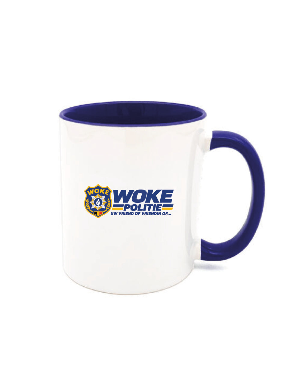Bart De Pauw - Wit/Blauw 'Woke Politie' Mok